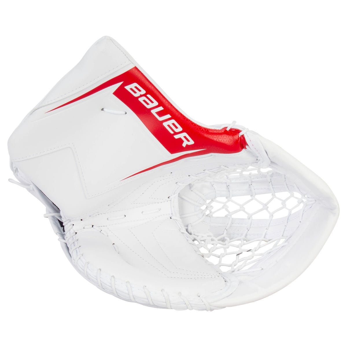 Bauer SV-Pro Intermediate Goalie Glove in White/Red