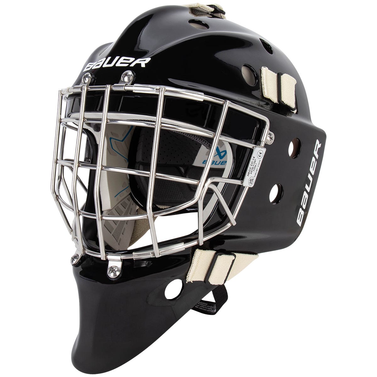 Bauer 950 Certified Straight Bar Senior Goalie Mask (2025) in Black Size Small