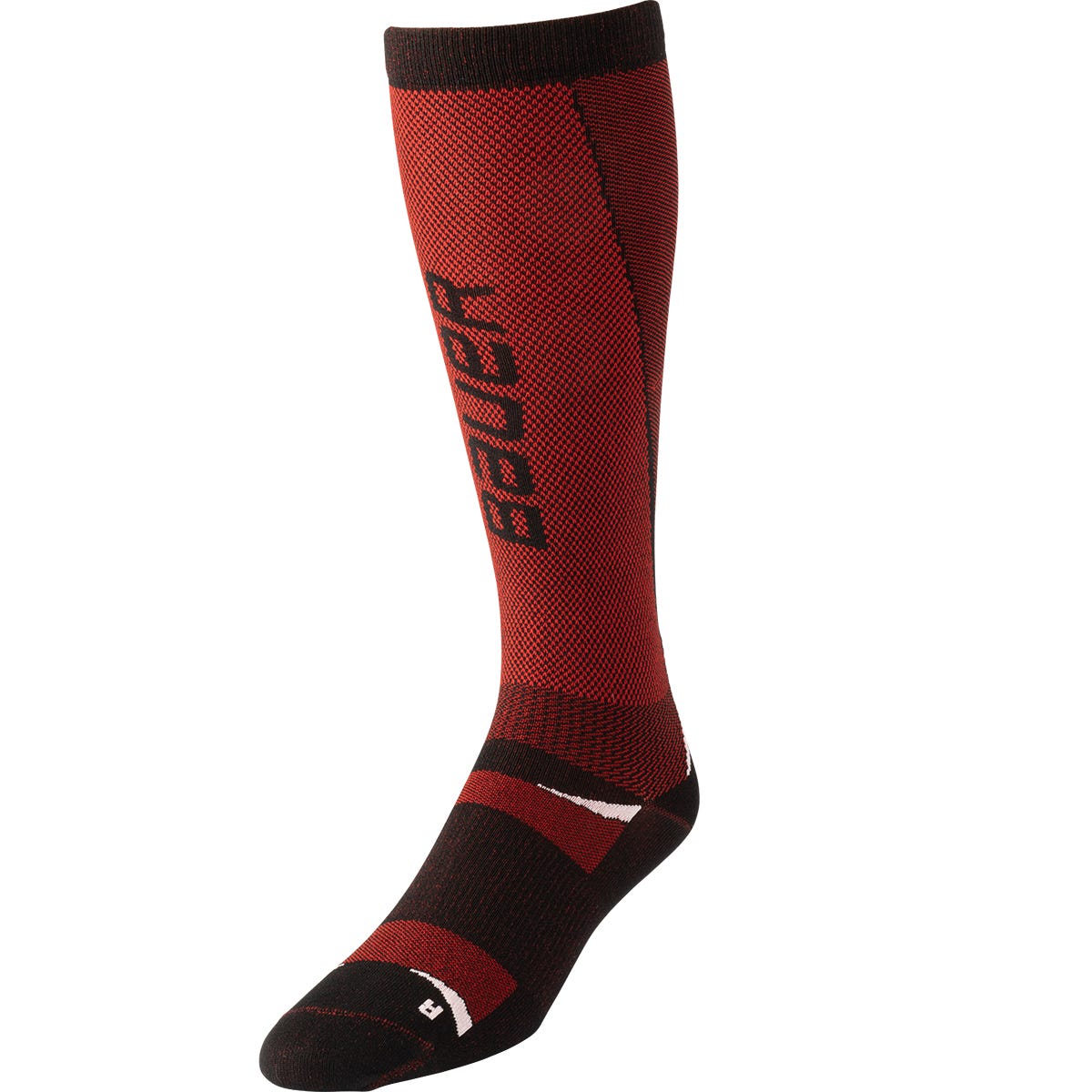 Bauer 2025 Vapor Pro Tall Skate Sock in Red/Black Size X-Large