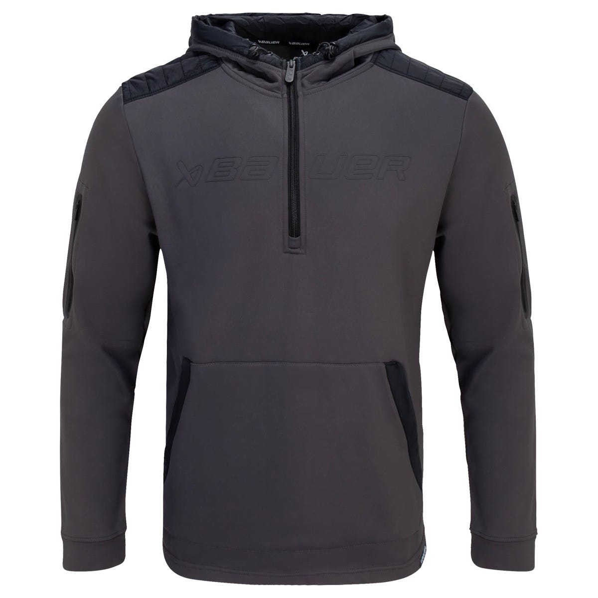 Bauer Adult Puffer Half-zip Hoodie in Black Size Small