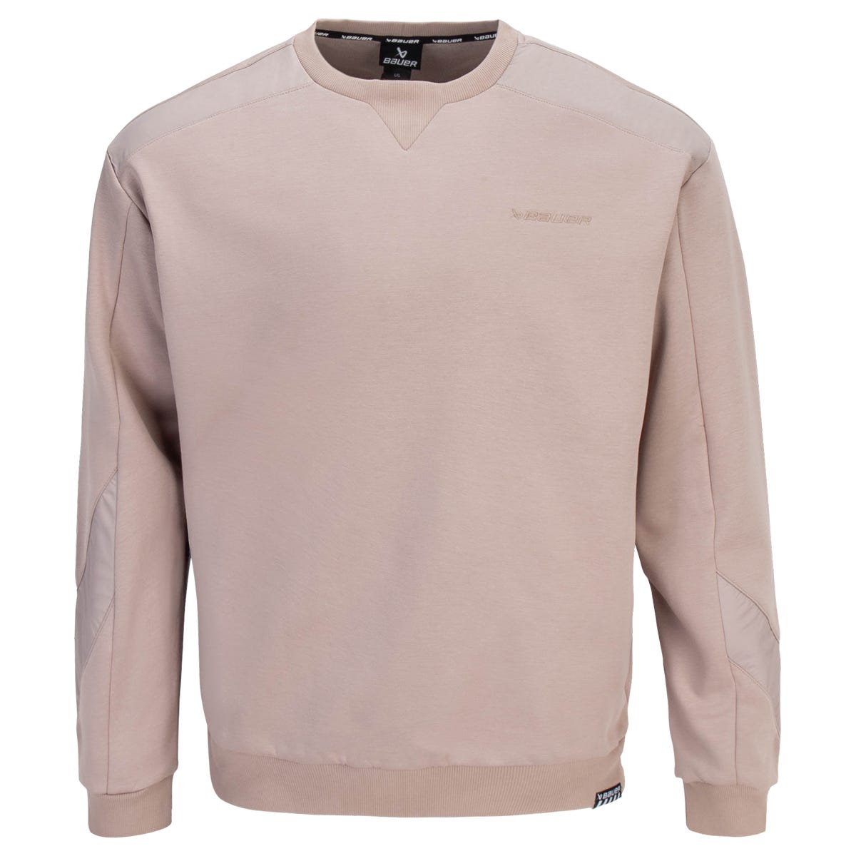 Bauer Knit Woven Adult Crewneck Sweatshirt | 100% Polyester in Taupe Size Medium
