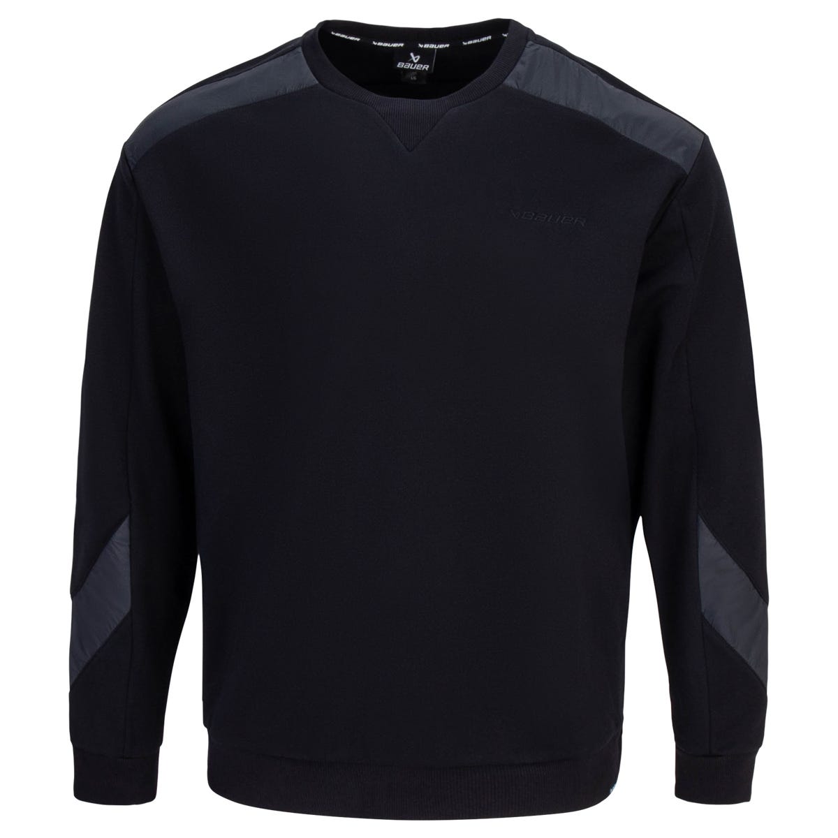 Bauer Knit Woven Adult Crewneck Sweatshirt | 100% Polyester in Black Size Small