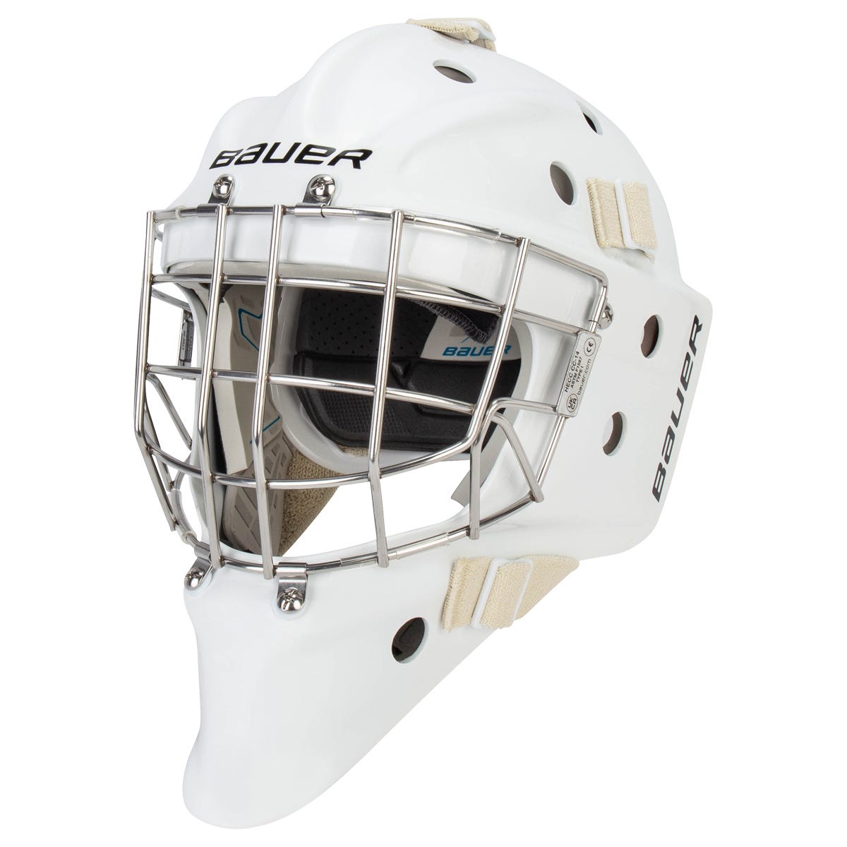 Bauer 950 Certified Straight Bar Senior Goalie Mask (2025) in White Size Large