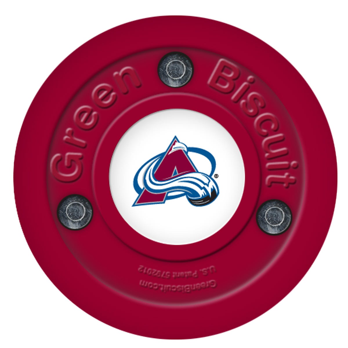 Green Biscuit Colorado Avalanche Training Puck in Maroon