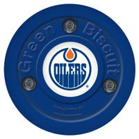 Green Biscuit Edmonton Oilers Training Puck in Blue
