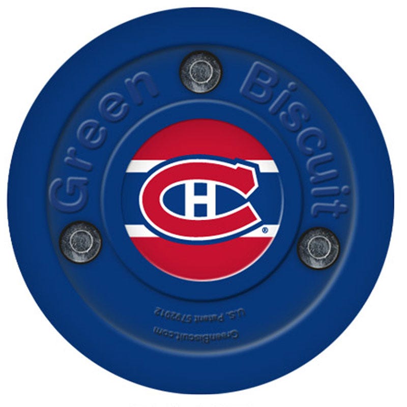 Green Biscuit Montreal Canadiens Training Puck in Blue