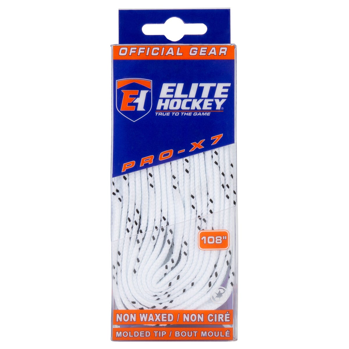 Elite PRO-X7 Wide Moulded Tip Laces in White/Black
