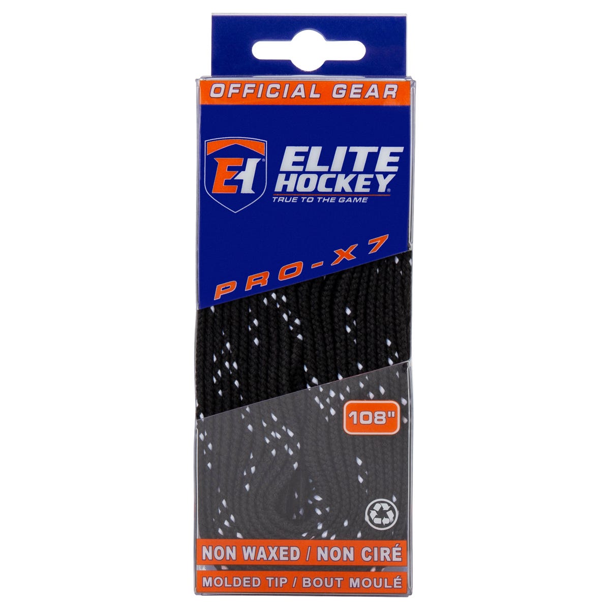 Elite PRO-X7 Wide Moulded Tip Laces in Black/White