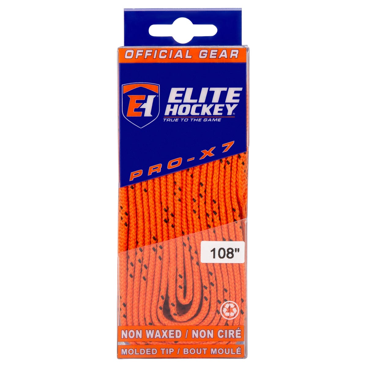 Elite PRO-X7 Wide Moulded Tip Laces in Orange/Black