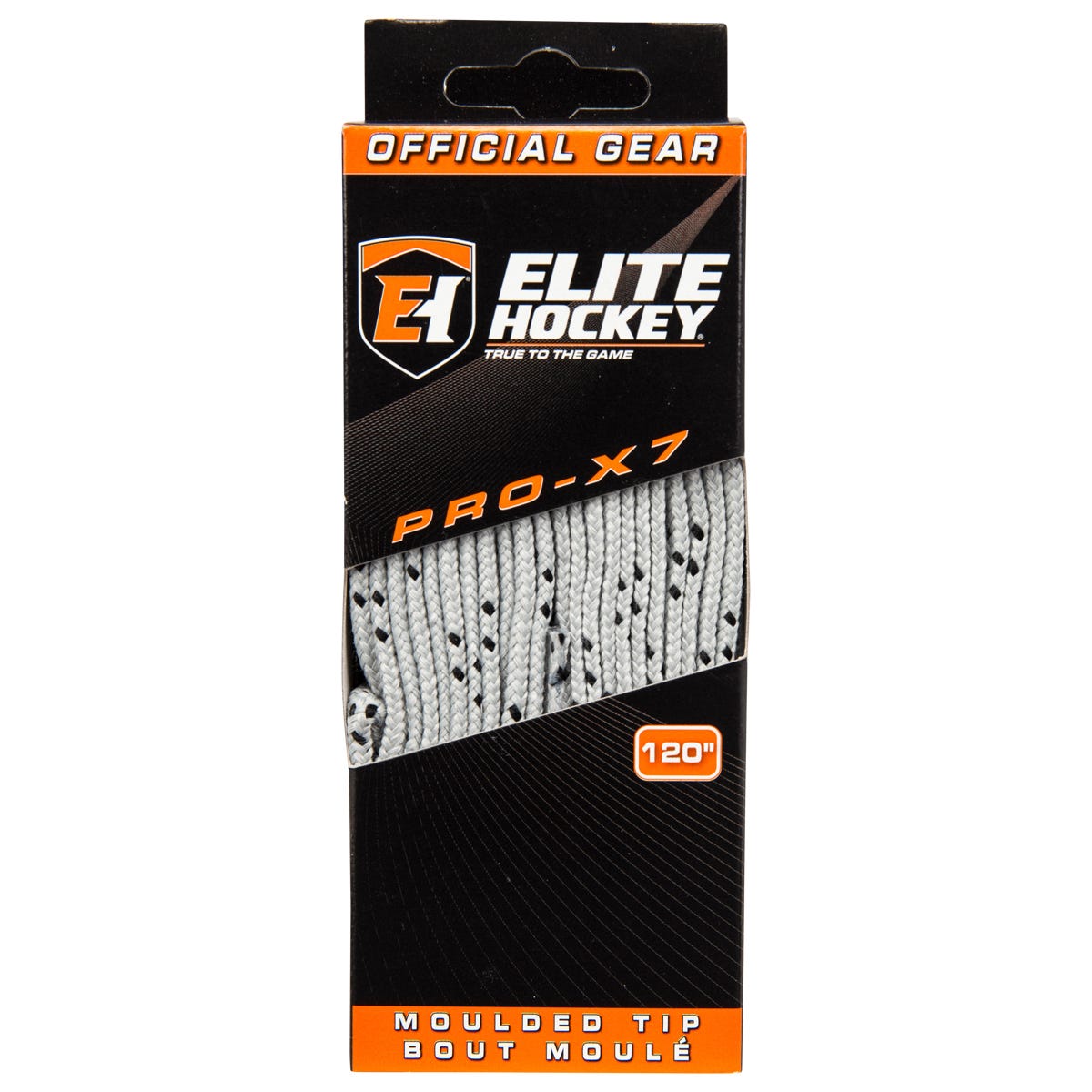 "Elite PRO-X7 Wide Moulded Tip Laces in Grey/Black"