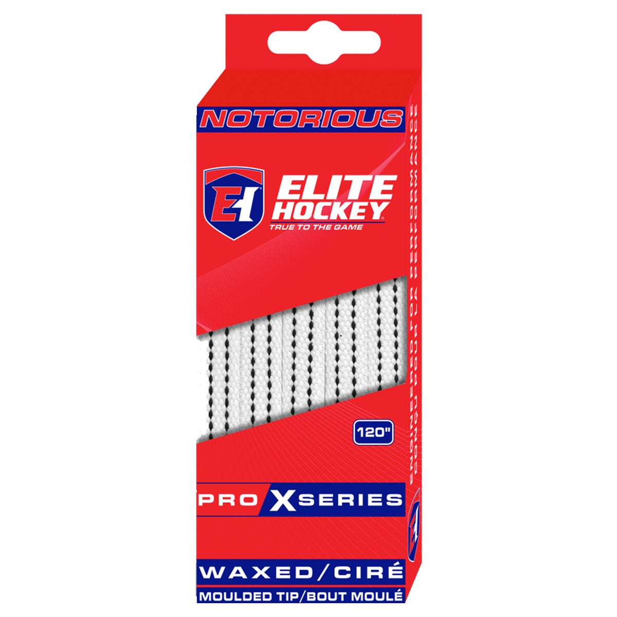 Elite Notorious Pro X Waxed Molded Tip Laces in White