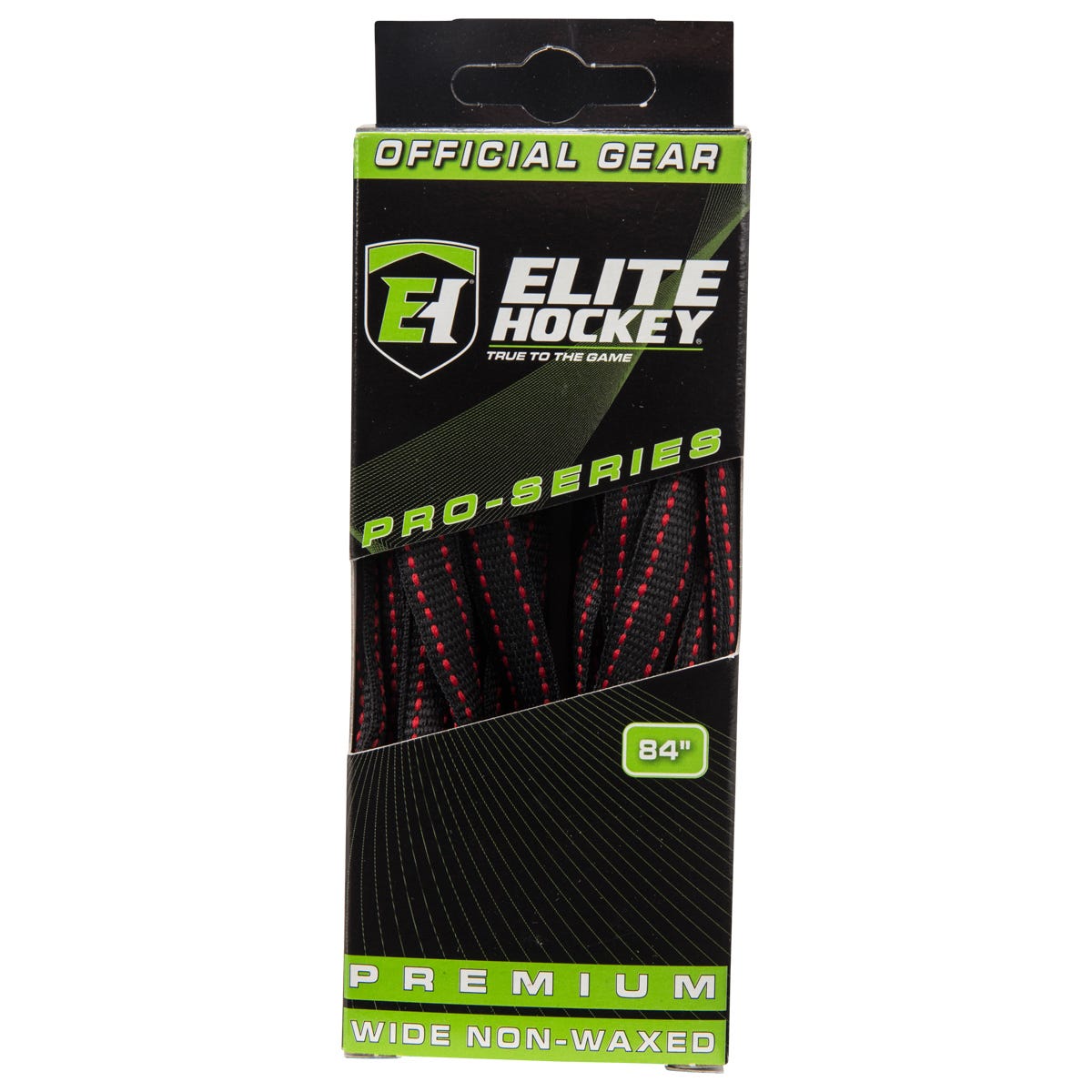 "Elite Pro-Series Premium Wide NON-WAXED Molded Tip Laces in Black/Red"