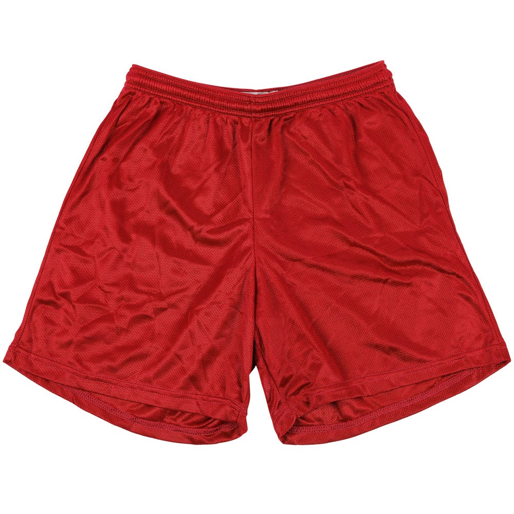 "Alleson 580P Adult Nylon Mesh Shorts | 100% nylon in Red Size XX-Large"