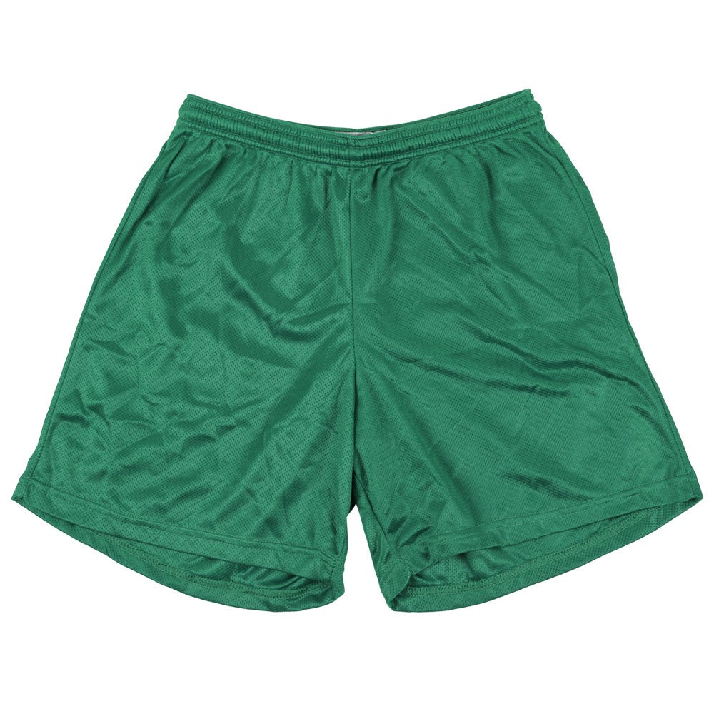 "Alleson 580PY Youth Nylon Mesh Shorts | 100% nylon in Kelly Green Size Large"