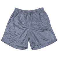 "Alleson 580PY Youth Nylon Mesh Shorts in Silver Size Large"