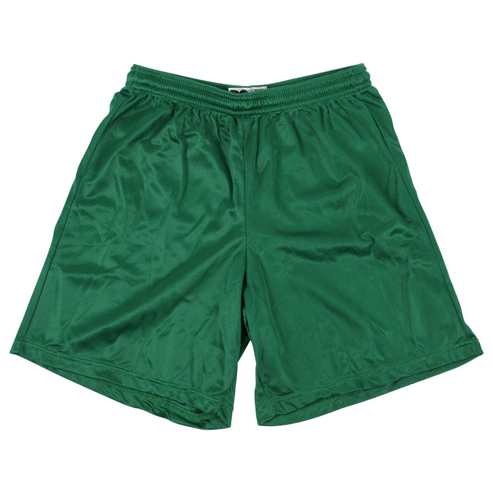 "Alleson 580P Adult Nylon Mesh Shorts | 100% nylon in Nuke Green Size X-Large"