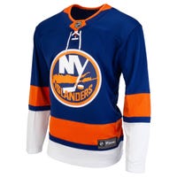 Fanatics New York Islanders Premier Breakaway Blank Adult Hockey Jersey in White/Blue/Orange Size Medium