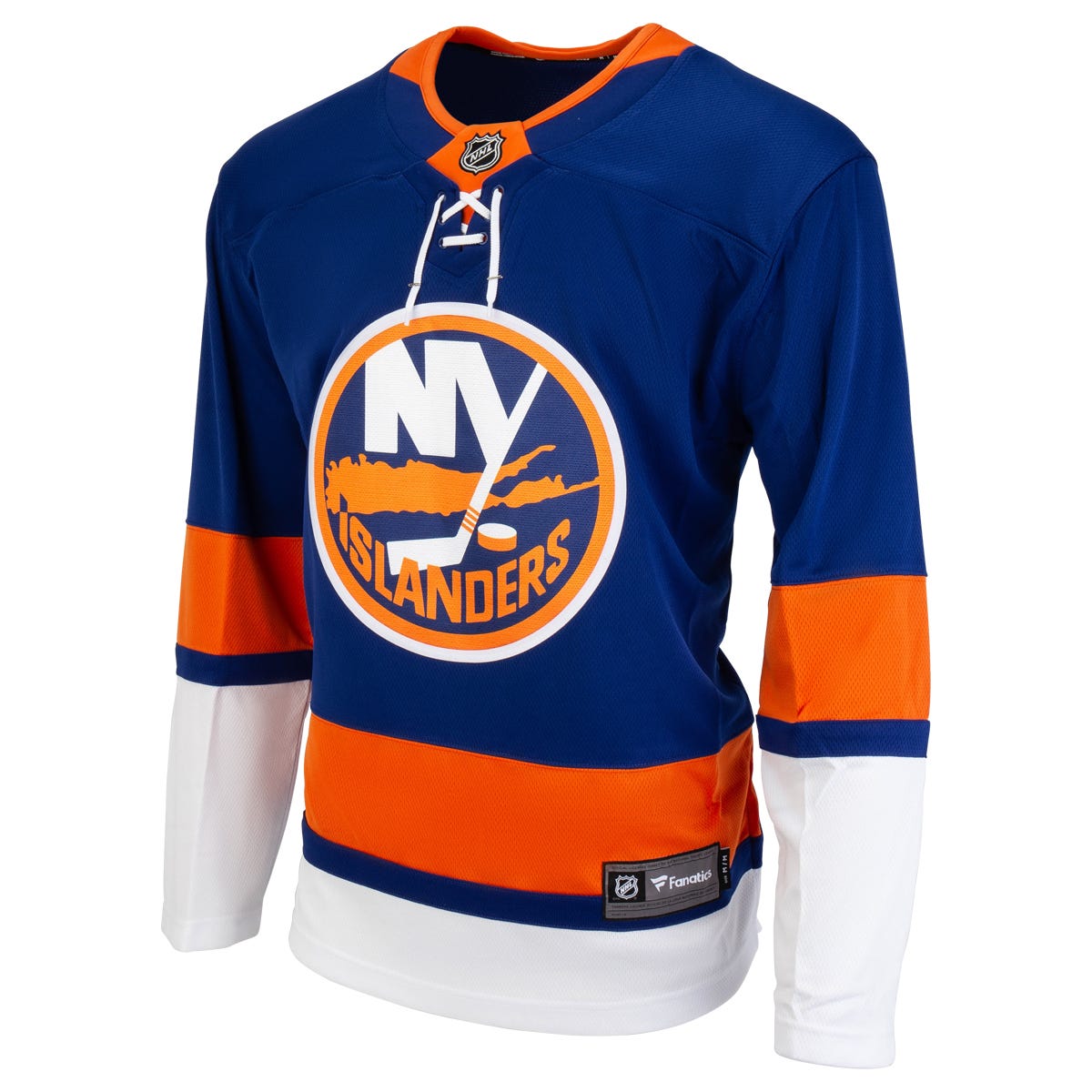 Fanatics New York Islanders Premier Breakaway Blank Adult Hockey Jersey in White/Blue/Orange Size X-Large