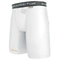 Shock Doctor 220 Core Compression Youth Shorts w/Cup Pocket in White Size Small