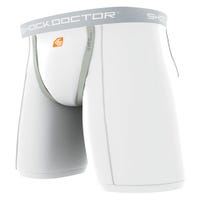 Shock Doctor 220 Core Compression Adult Shorts w/Cup Pocket in White Size Medium