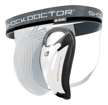 Shock Doctor 213 Basix Senior Supporter w/BioFlex Cup in White Size Small