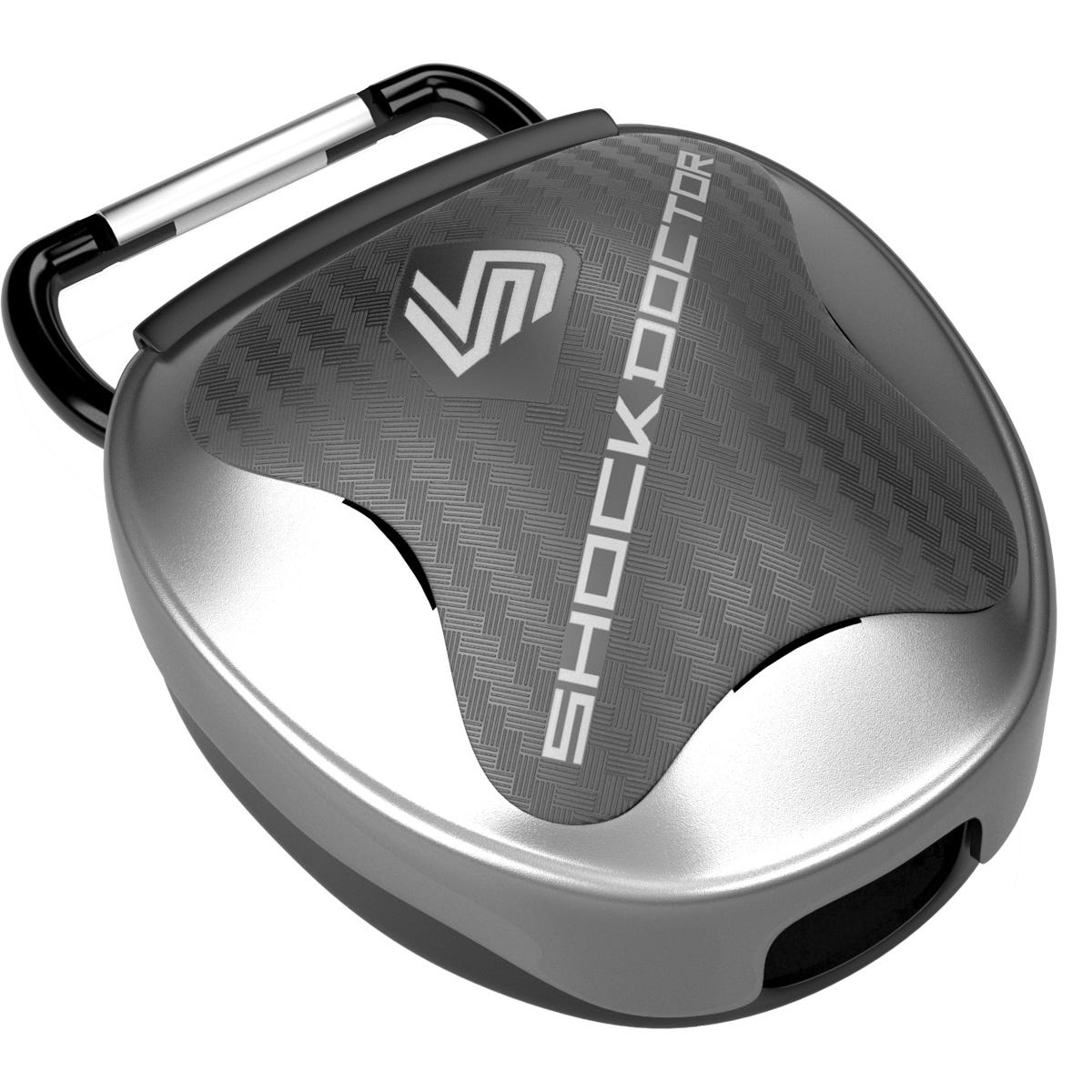 Shock Doctor Chrome Series Anti Microbial Mouthguard Case in Silver Size OSFM