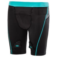 Shock Doctor Compression Women's Jill Shorts w/Cup in Black/Blue Size X-Large