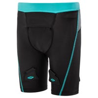 Shock Doctor Compression Girls Jill Shorts w/Cup in Black/Blue Size Large