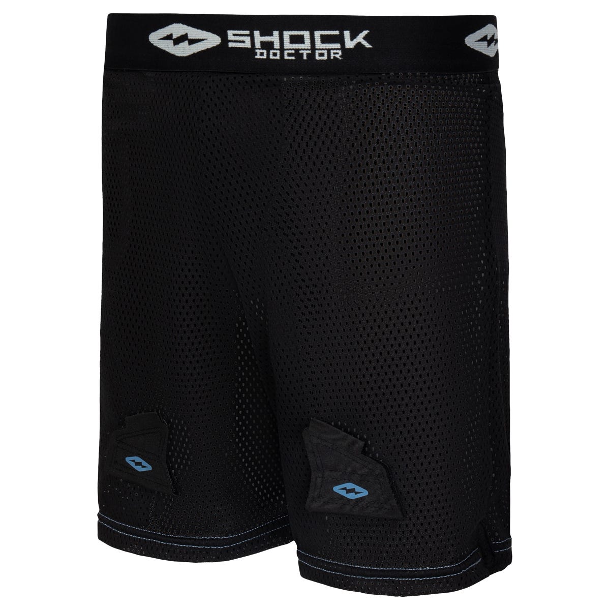Shock Doctor Girls Loose Hockey Short w/Pelvic Protector | 100% Polyester in Black Size Large