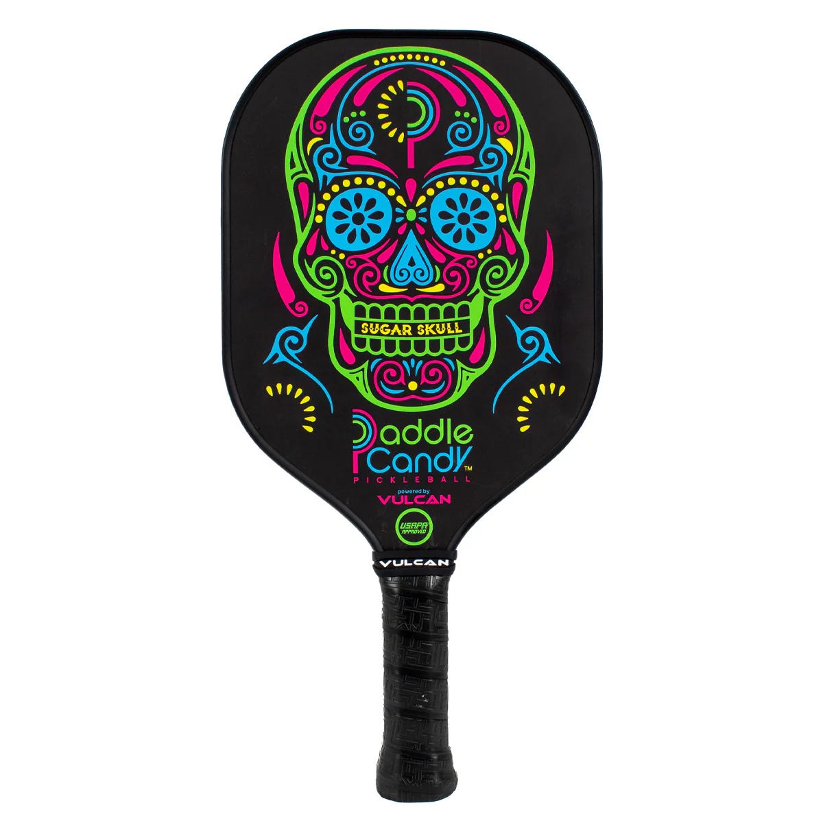 Vulcan Paddle Candy Sugar Skull Pickleball Paddle in Multi
