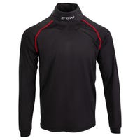 CCM Senior Athletic Fit Long Sleeve Shirt W/Integrated Neck Protection in Black Size Large