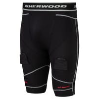 Sherwood Rekker Cut Resistant Compression Senior Jock Shorts w/ Cup in Black Size Medium