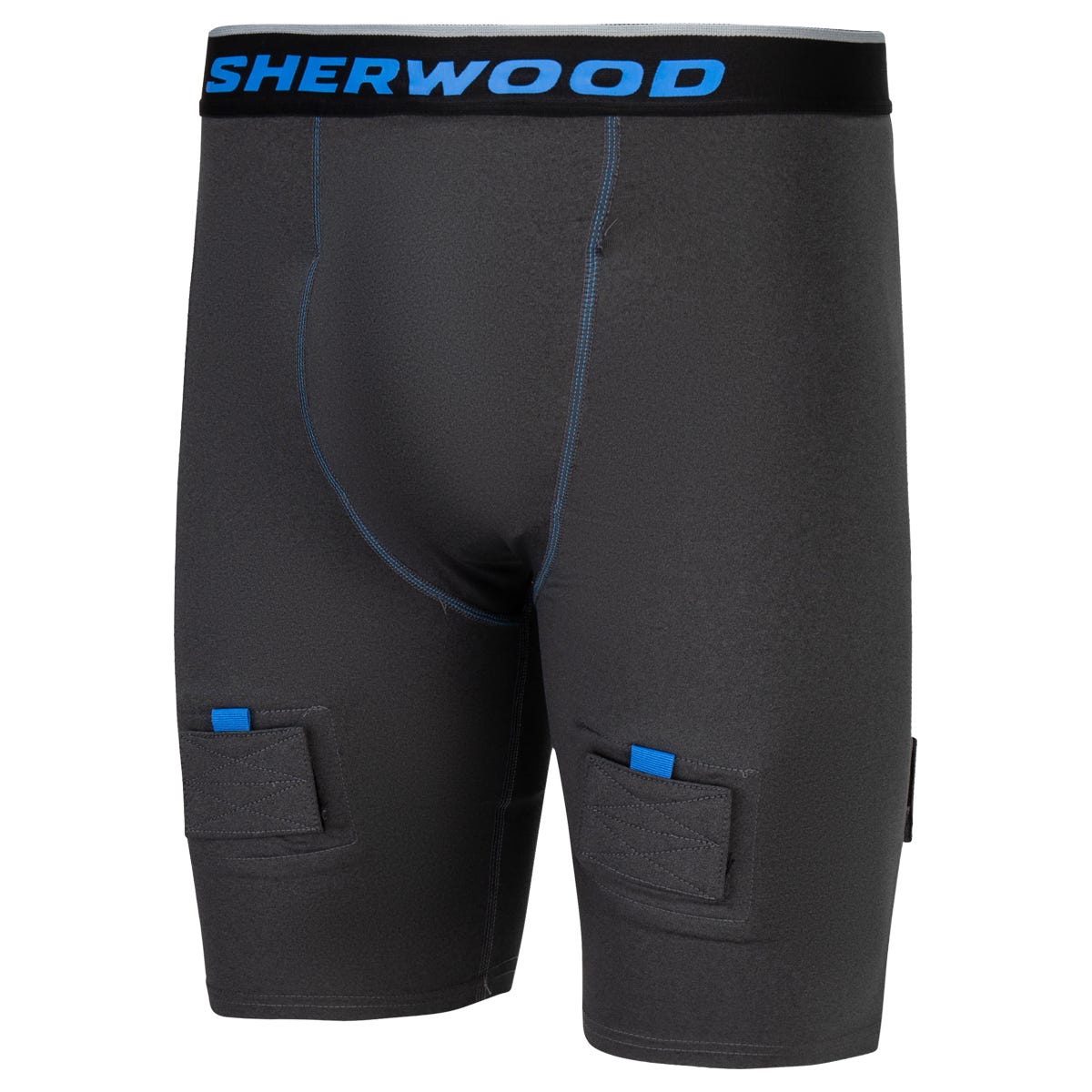 Sherwood Hat Trick Compression Senior Jock Shorts w/ Cup in Black Size X-Large