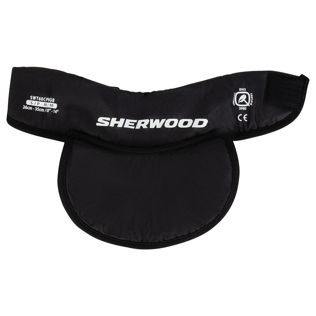 "Sherwood Cut Protective Bibbed Neck Guard in Black Size Small/Medium"