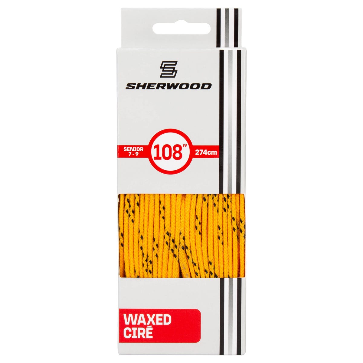 "Sherwood Pro Waxed Laces in Yellow/Black"