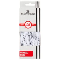 "SherWood Pro Waxed Laces in White/Black"