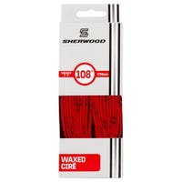 "SherWood Pro Waxed Laces in Red/Black"