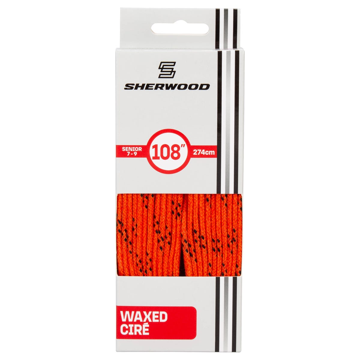 "Sherwood Pro Waxed Laces in Orange/Black"