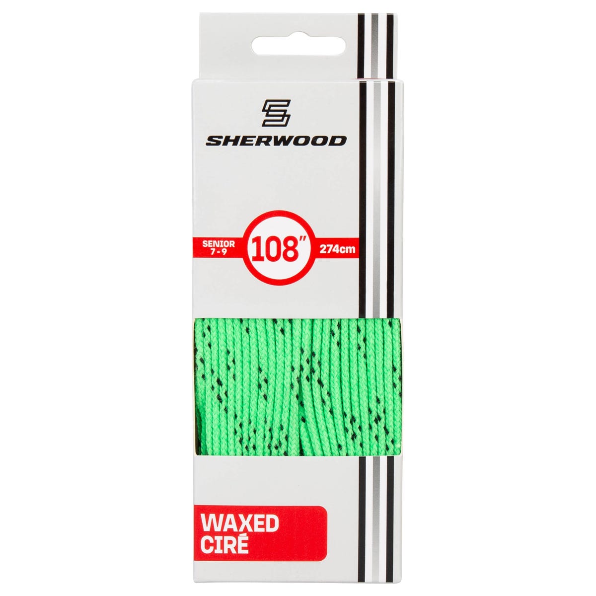 "Sherwood Pro Waxed Laces in Green/Black"