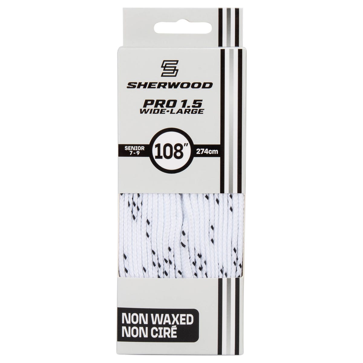 "Sherwood Pro Wide Laces in White/Black"
