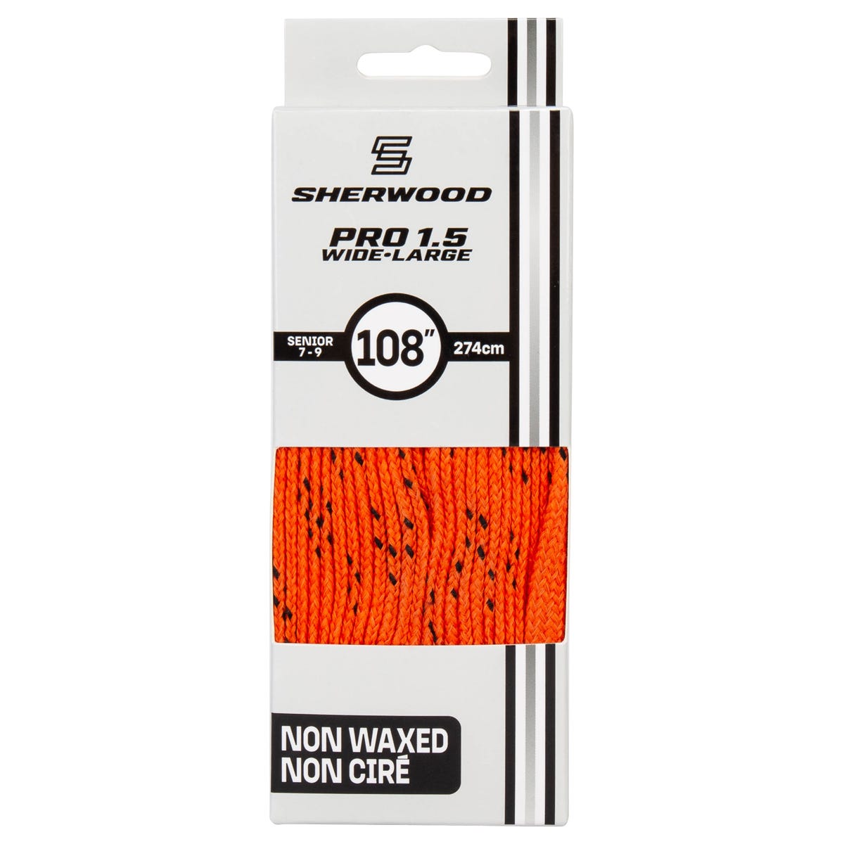 "Sherwood Pro Wide Laces in Orange/Black"