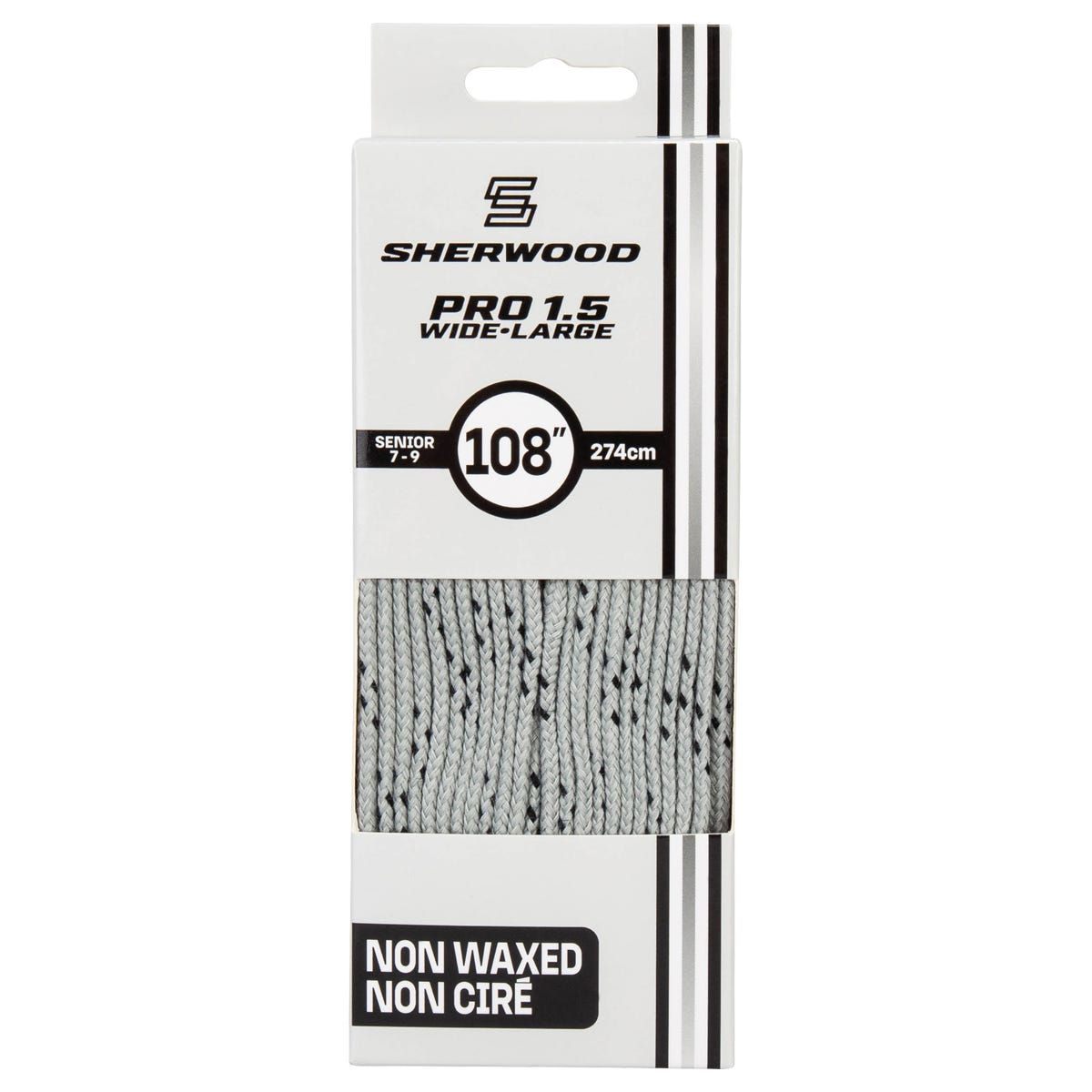 "Sherwood Pro Wide Laces in Grey/Black"