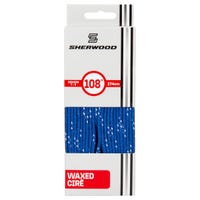"Sherwood Pro Waxed Laces in Blue|White"