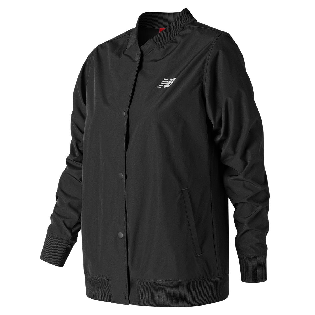 New Balance Womens Coaches Jacket | 100% Polyester in Black Size Large