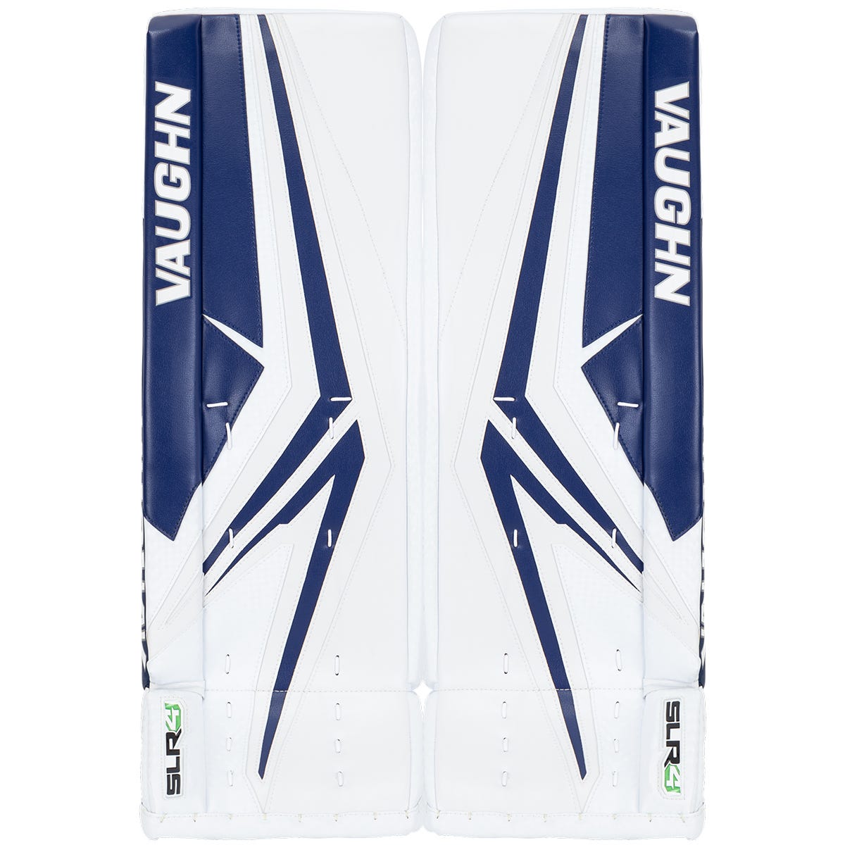 Vaughn SLR4 Intermediate Goalie Leg Pads in White/Blue Size 31+2in