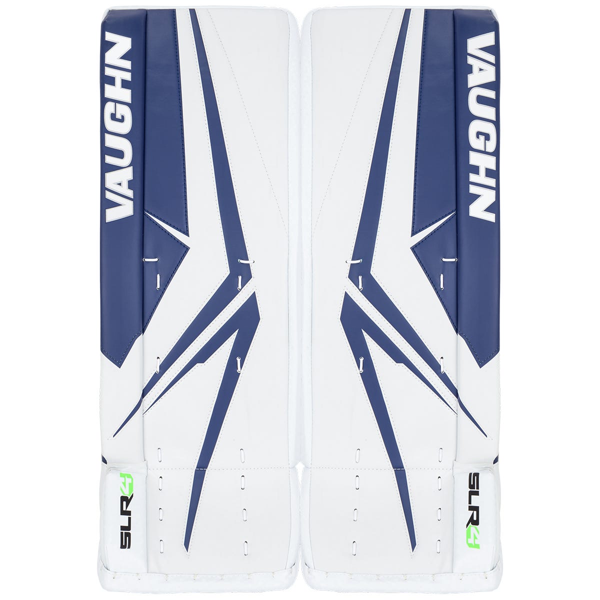 Vaughn SLR4 Junior Goalie Leg Pads in White/Blue Size 26+2in