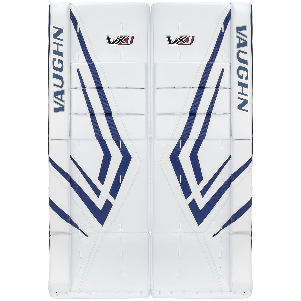 Vaughn Velocity VX1 Pro Senior Goalie Leg Pads in White/Blue Size 32+2in
