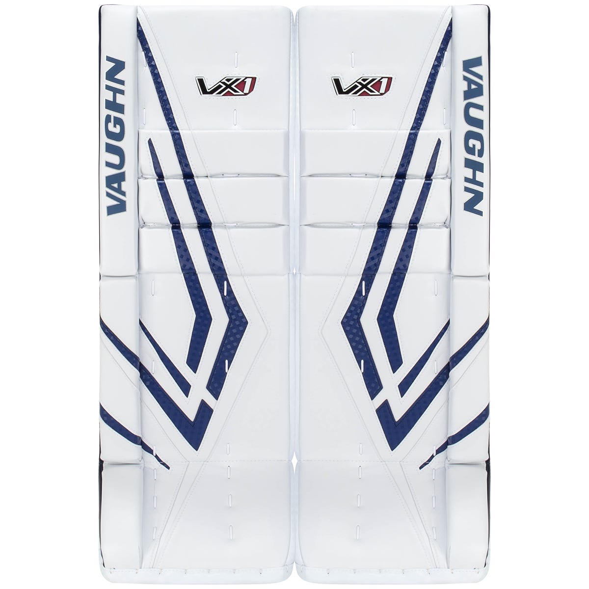 Vaughn Velocity VX1 Intermediate Goalie Leg Pads in White/Blue Size 30+2in