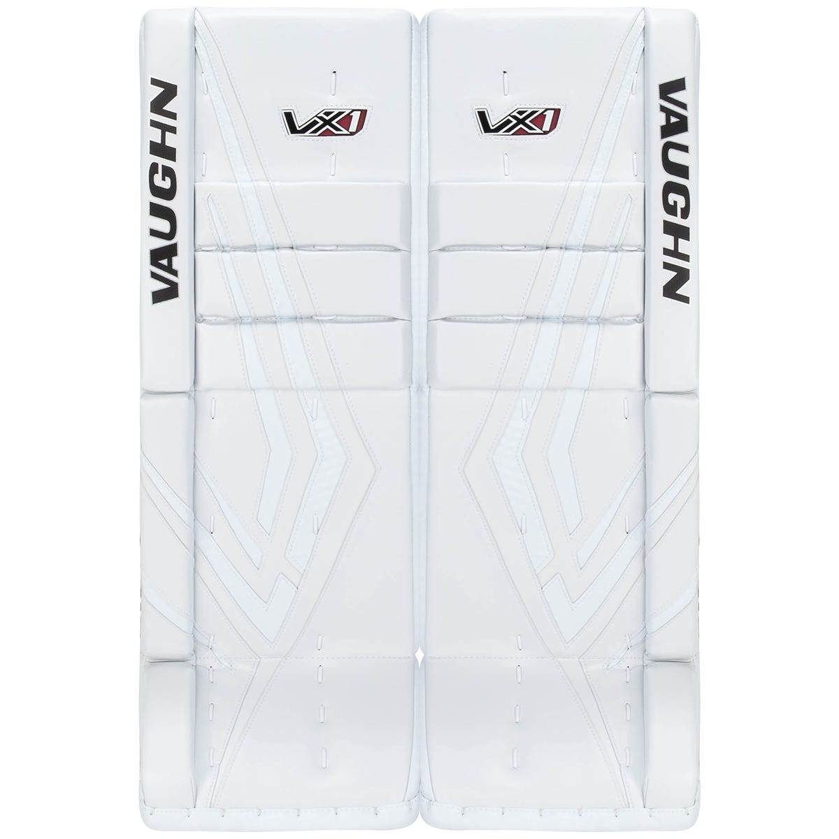Vaughn Velocity VX1 Intermediate Goalie Leg Pads in White/White Size 31+2in