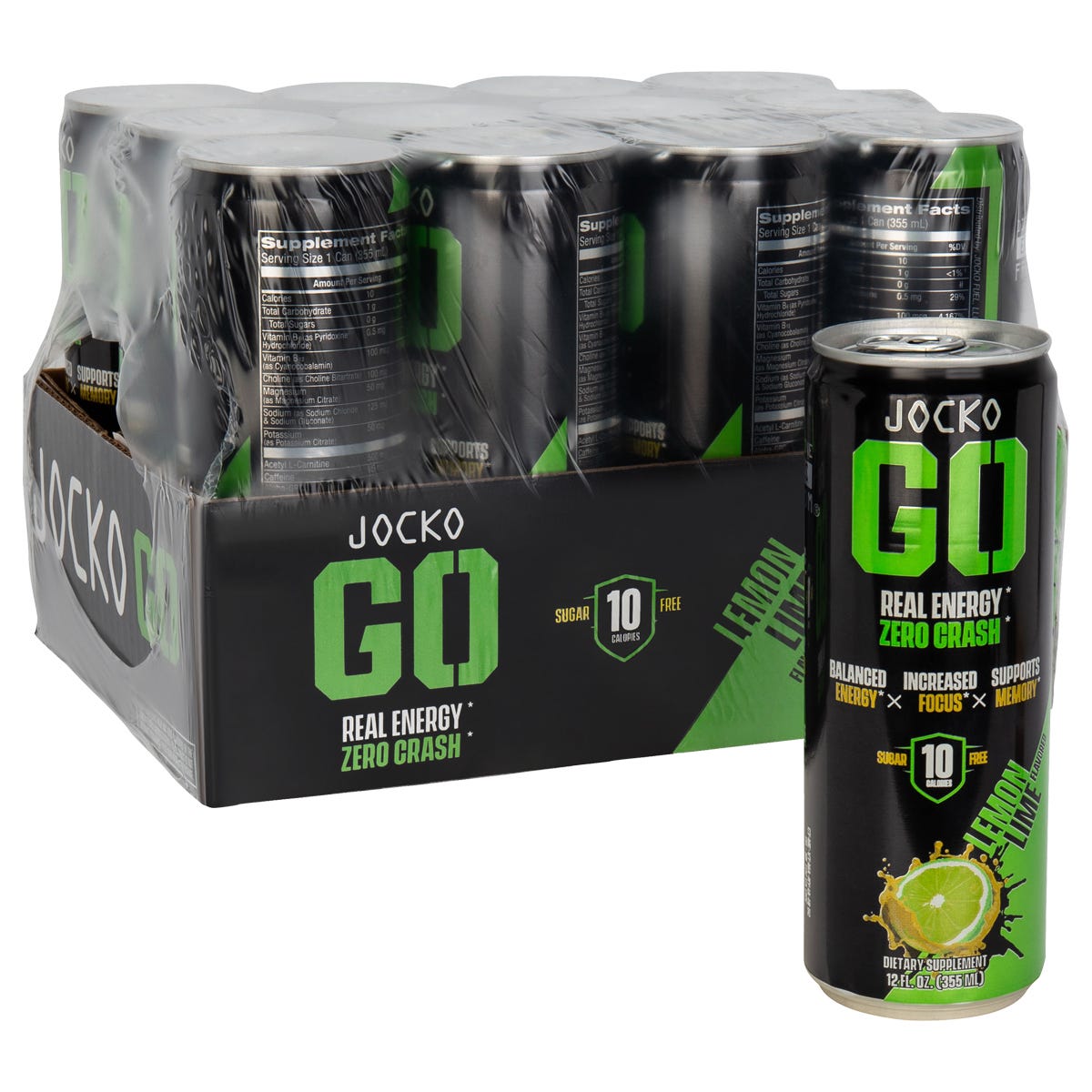 Jocko Fuel Jocko GO Energy Drink - Lemon Lime (12 pk)